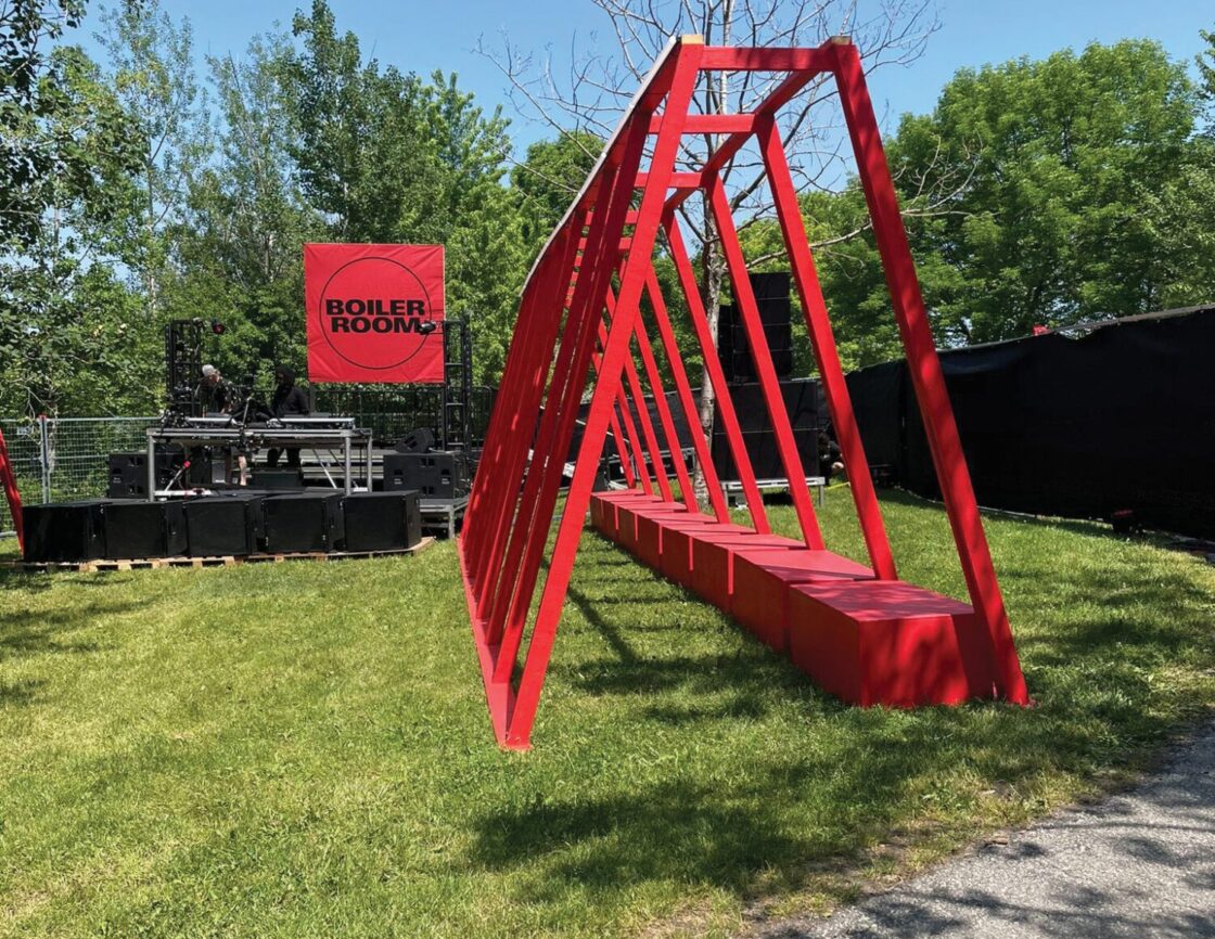 Completed festival installation with crowd